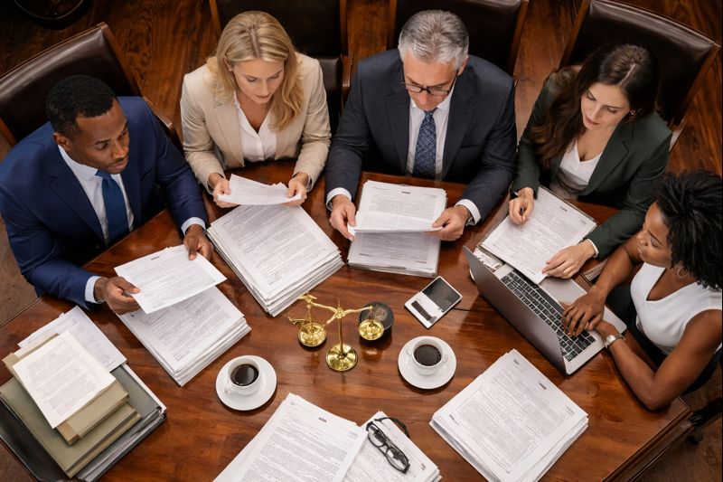 Legal professionals collaborating